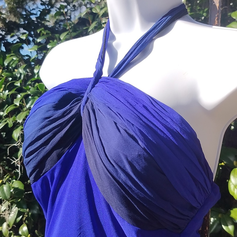 Cache '90s vintage, pre y2k blue ombre Grecian halter dress size 2 - Picture 5 of 7